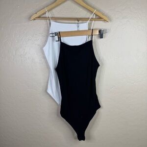 H&M Black and White Ribbed Bodysuits Set Bundle
